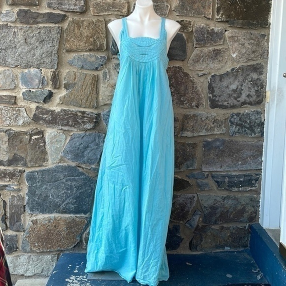 Adam Lippes Lightweight Cross Back Maxi Sundress in Light Blue Size 10